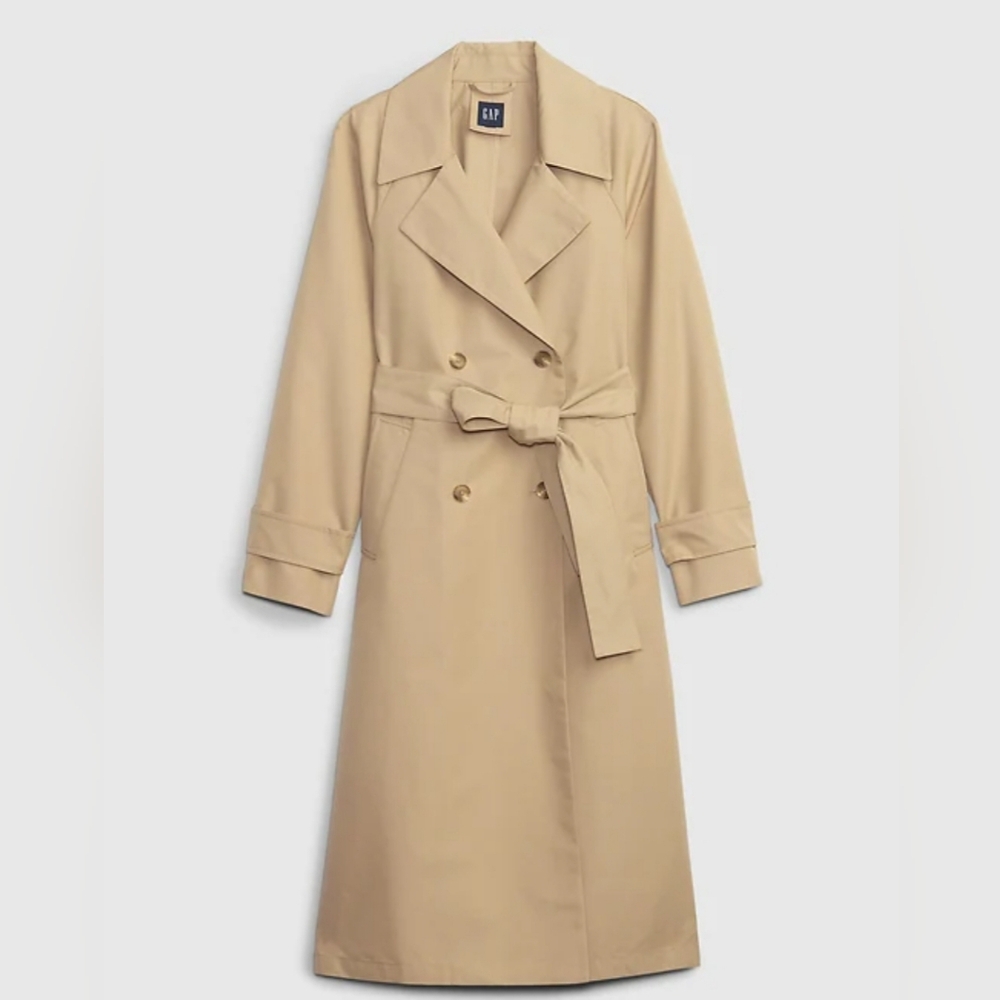 GAP Women's Tan Double-Breasted Trench Coat